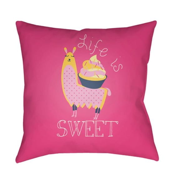 Surya LI028-1818 Littles 18 x 18 x 4 in. Throw Pillow, Yellow - Medium
