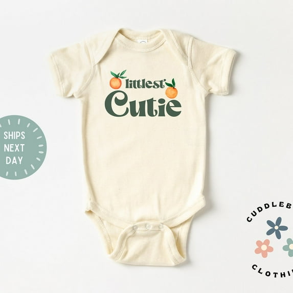 Littlest Cutie Baby Bodysuit, Fruit Baby Bodysuit, Food Lover Baby Outfit, Orange Baby Gift, New baby Boy Girl