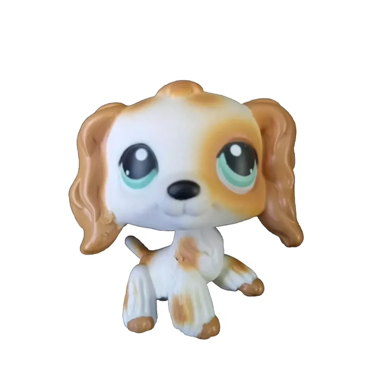 Littlest Pet Shop 344 white brown cocker spaniel blue green eyes New LPs Walmart