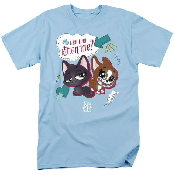 Littlest Pet Shop Are You Kitten Me S/S Adult 18/1 T-Shirt Light Blue
