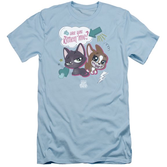 Littlest Pet Shop Are You Kitten Me S/S Adult 30/1 T-Shirt Light Blue