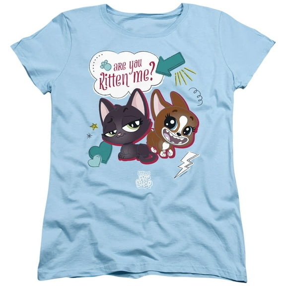 Littlest Pet Shop Are You Kitten Me S/S Women's T-Shirt Light Blue