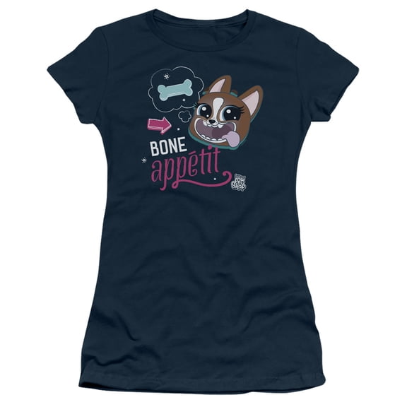 Littlest Pet Shop Bone Appetit S/S Junior Women's T-Shirt Sheer Navy