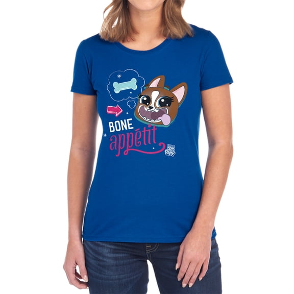 Littlest Pet Shop Bone Appetit Women's T Shirt, Royal, Small