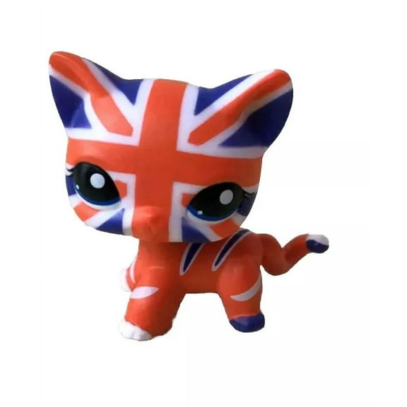 Littlest Pet Shop Custom OOAK Black Eyes Super Hero Captain Britain LPS Cat New