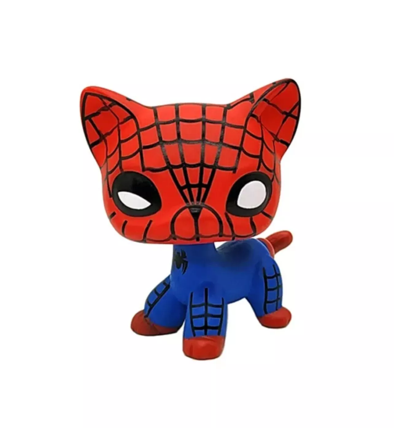 Littlest Pet Shop Custom OOAK LPS Cat Spider Man SUPER HERO Hand Painted Figure