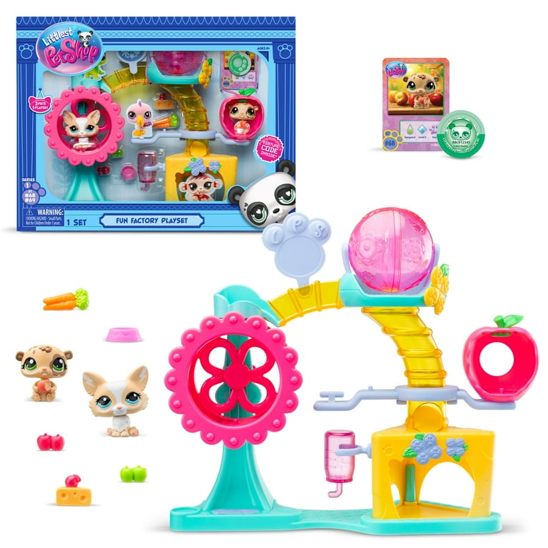 Littlest Pet Shop Fun Factory Play Set Gen 7 Pets 69 68 Authentic LPS Bobble Head Figure Collectible Imagination Toy Animal Kidults Girls Boys Kids Tweens Ages 4 Walmart
