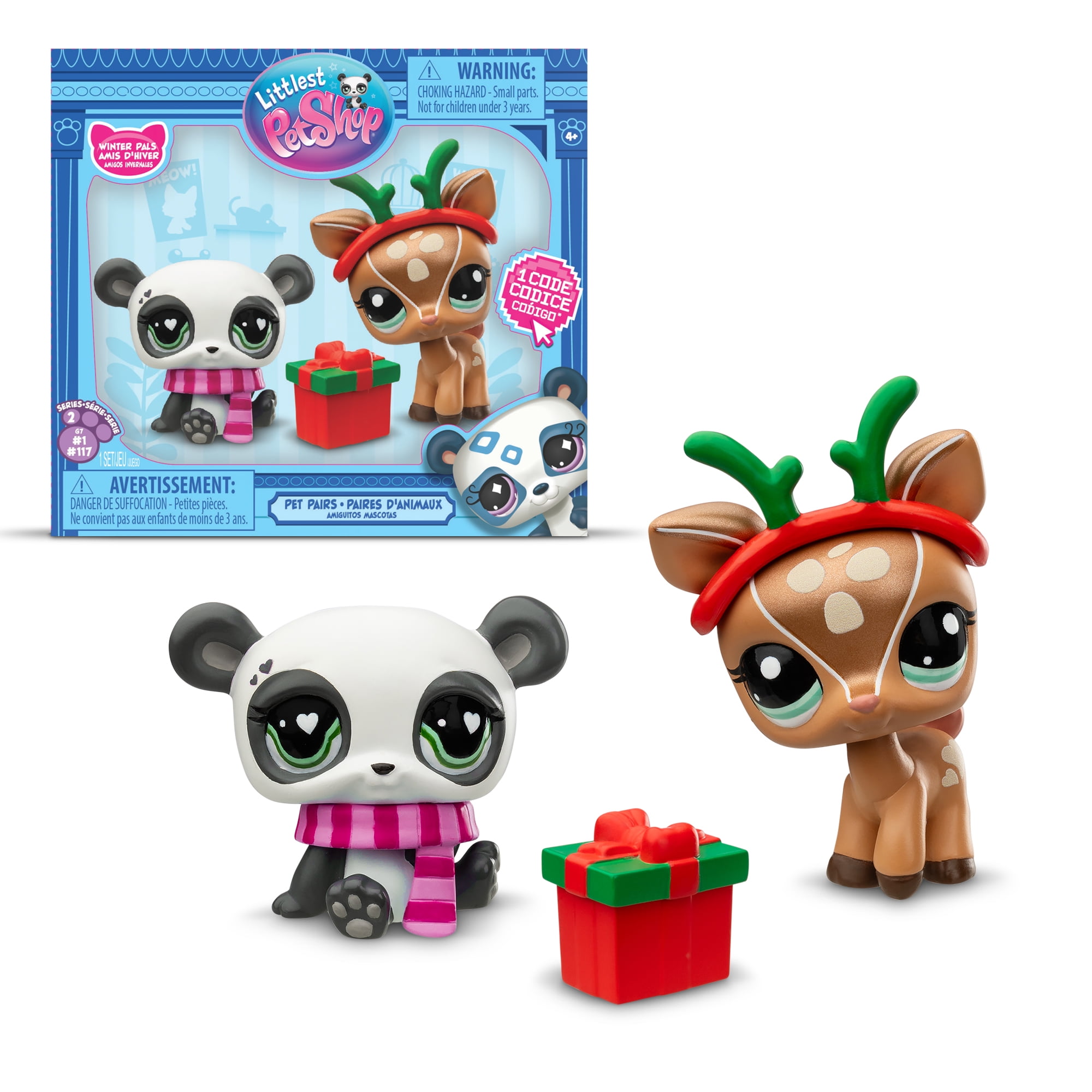 Littlest Pet Shop Holiday Pet Pairs Winter Pals, 2 Pack, Great for Kids 4 Years and up