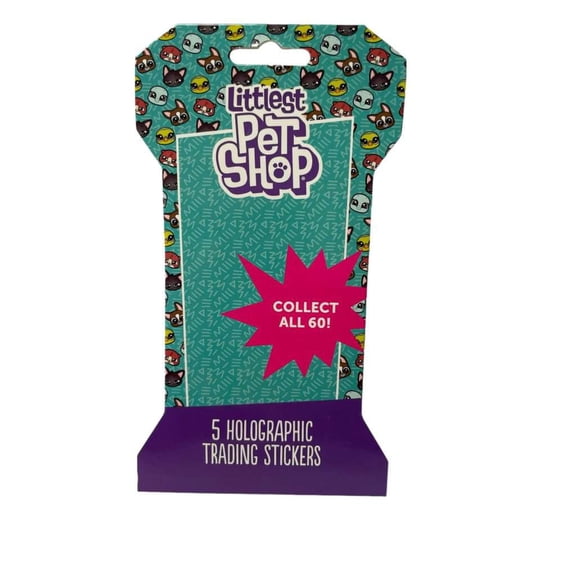 Littlest Pet Shop LPS Trading Card Stickers Box (24 Packs, 5 Holographic Stickers Per Pack)
