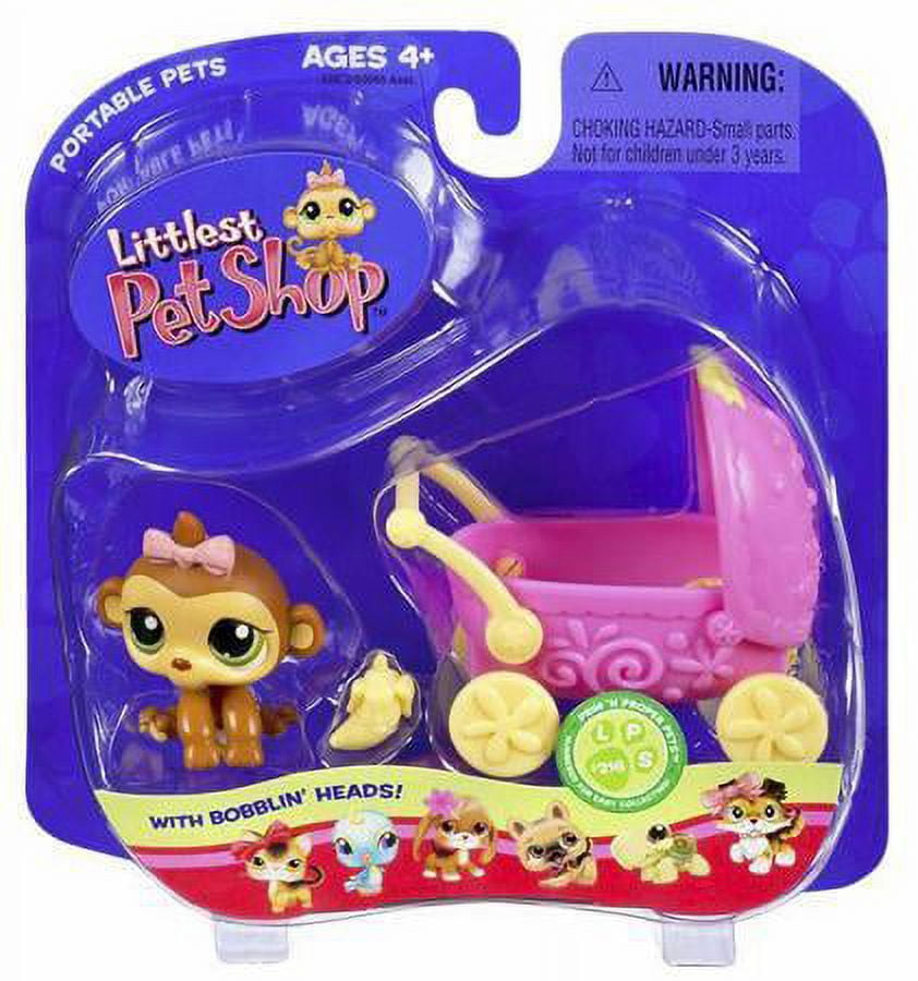 Littlest Pet Shop Monkey Figure with Stroller Set