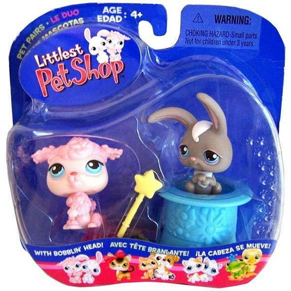 Littlest Pet Shop Pet Pairs Poodle & Bunny Figure 2-Pack (In Hat)