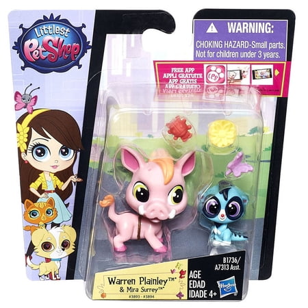 Littlest Pet Shop Pet Pawsabilities Warren Plainley & Mira Surrey Figure 2-Pack