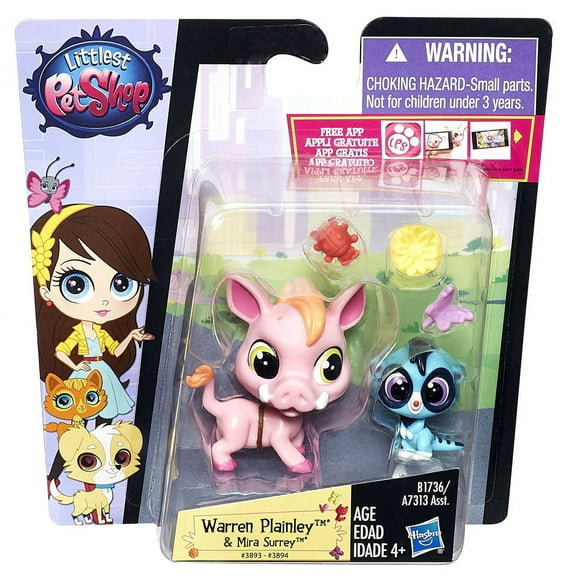 Littlest Pet Shop Pet Pawsabilities Warren Plainley & Mira Surrey Figure 2-Pack