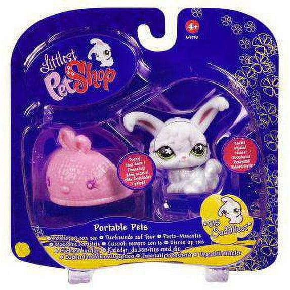 Littlest Pet Shop Portable Pets Angora Bunny Figure (With Slipper)