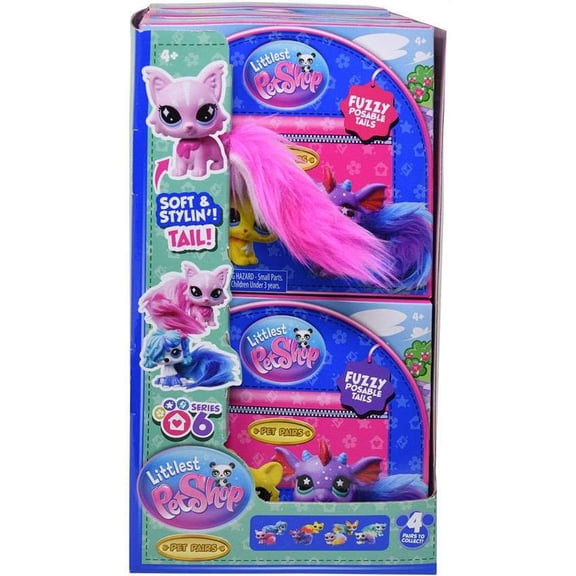 Littlest Pet Shop Series 6 Twisted Tails Pet Pairs Mystery Box [6 Packs, Fuzzy Posable Tails!]