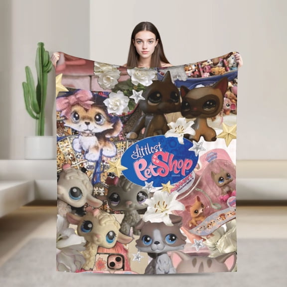 Littlest Pet Shop Soft Warm Street Trend Flannel Blanket - Couch Bed