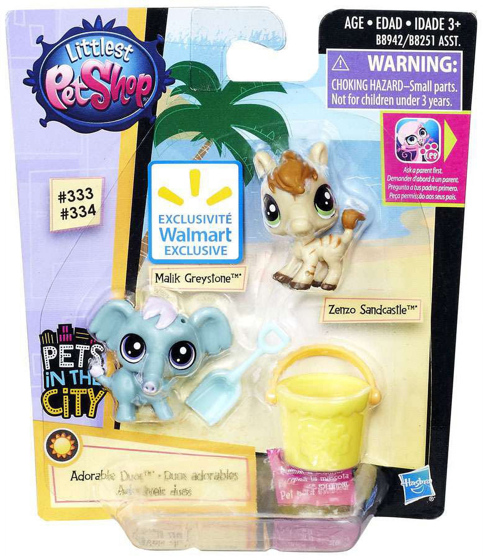 Littlest Pet Shop Zebra & Elephant Adorable Mini Figures