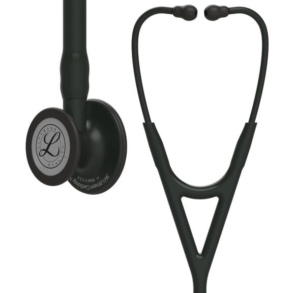 3M Littmann Cardiology IV Diagnostic Stethoscope, Stainless Steel Black-Finish Chestpiece, 27" Black Tube, Black Stem and Headset