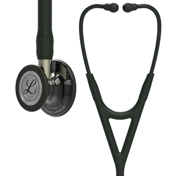 3M Littmann Cardiology IV Diagnostic Stethoscope, Stainless Steel Smoke-Finish Chestpiece, 27" Black Tube, Champagne Stem