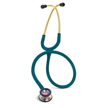 3M Littmann Classic II Pediatric Stethoscope, Stainless Steel Rainbow-Finish Chestpiece, 28" Blue Tube