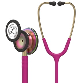 3M Littmann Classic III Monitoring Stethoscope, Stainless Steel Rainbow-Finish Chestpiece, 27" Raspberry Tube