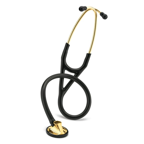 Littmann Master Cardiology Stethoscope, Brass-Finish, Black Tube