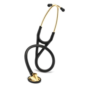 3M Littmann Master Cardiology Stethoscope, Stainless Steel Brass-Finish Chestpiece, 27" Black Tube
