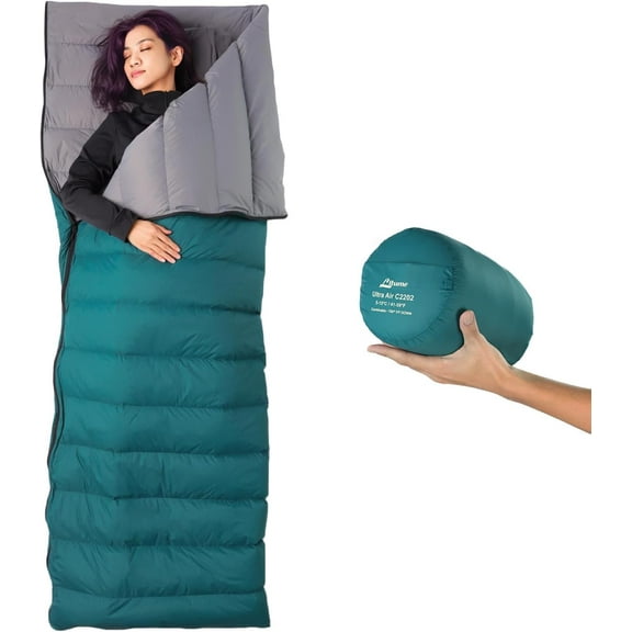 Litume 3-Season Ultra Compact Down Sleeping Bag, Lightweight 700 Fill Power, Packable Single or Double for Adults, Backpacking, Camping, Hiking with Stuff Sack (C2202)