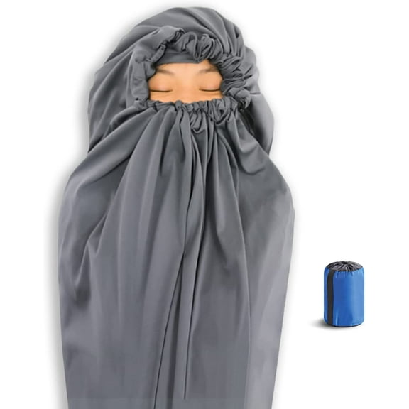 Litume Mummy Sleeping Bag Liner, Gray