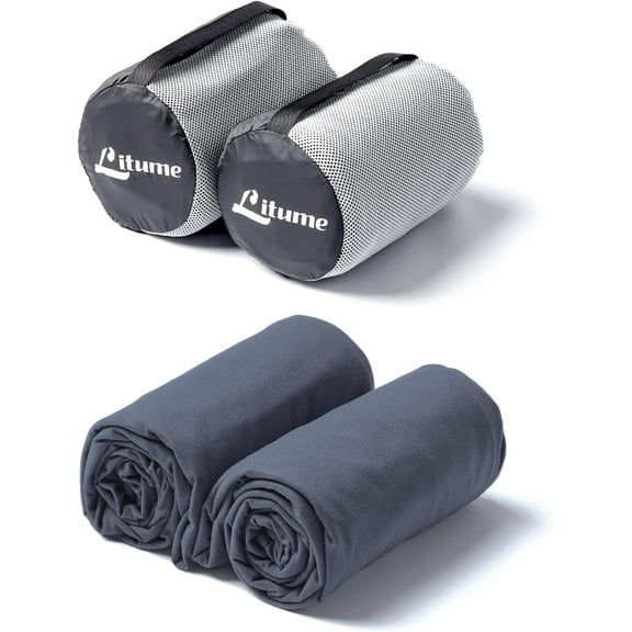 Litume Travel Blanket Velvet 2-Pack – Ultra Lightweight & Breathable Velvet Fleece, 67 x 48 in Soft Compact Blanket for Airplane, Camping, Train, Backpacking & Office Use – Includes Stuff Sack