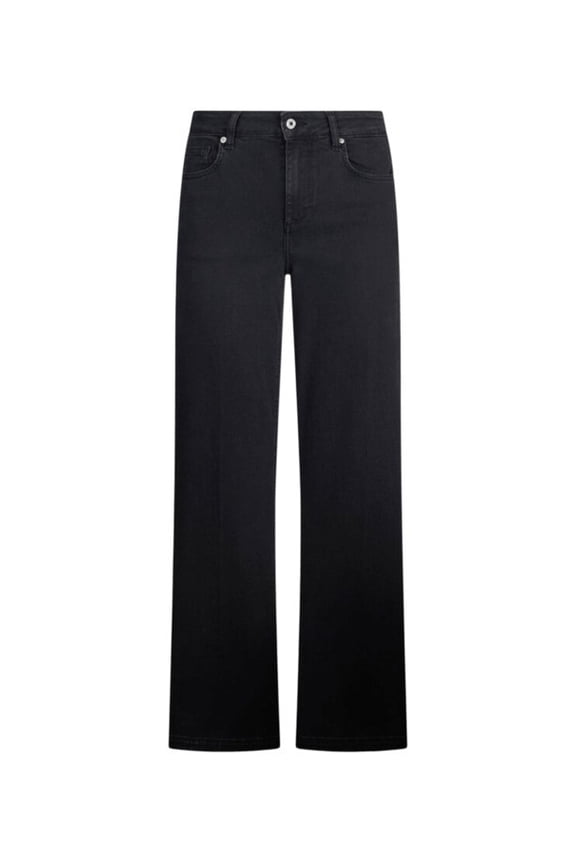 Flared High-Waisted Black Jeans With Five-Pocket Design (Women's)