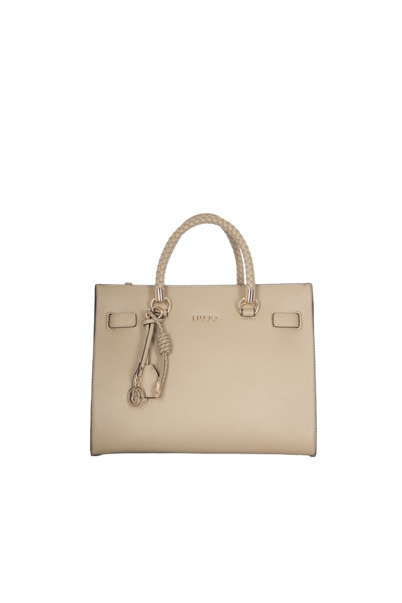 Women's Structured Medium Shoulder Bag In Eco-Friendly Leather Neutrals