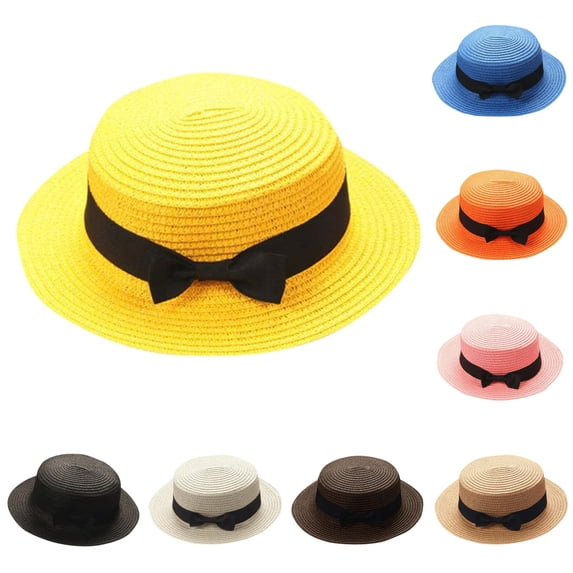 LiuXxxx Baby Bowknot Kids Breathable Hat for Boys Girls Toddler Sun Adjustable Baseball Cap with Soft Yellow