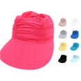 thumbnail image 1 of LiuXxxx Beach Sun Visor Women Outdoor Sports Hat Wide Brim UPF Adjustable Lightweight Headwear for Running Travel Hot Pink, 1 of 5
