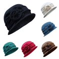 thumbnail image 1 of LiuXxxx Elegant Wool Bucket Cloche Hat for Women Winter Flower Design Ladies Baseball Cap Stylish Headwear Black, 1 of 2
