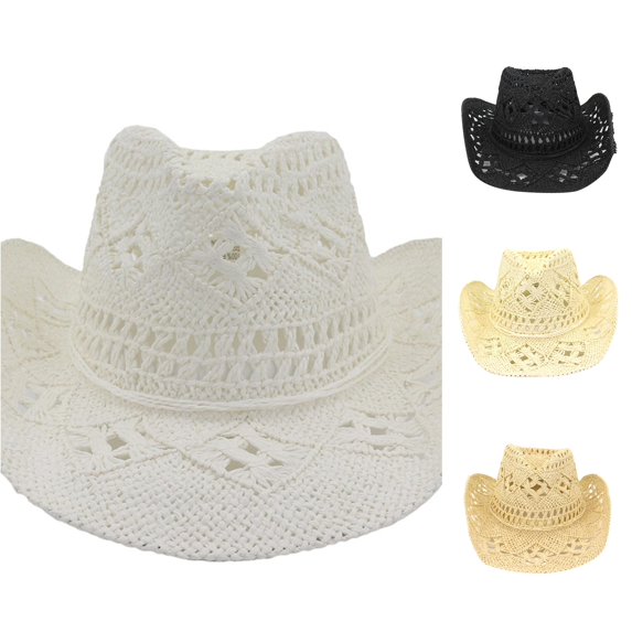 LiuXxxx Fashion Lady Casual Wide Sun Straw Hat For Women Men Outdoor Beach Travel Visor Breathable Adjustable Elegant Summer Accessory White