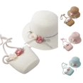 thumbnail image 1 of LiuXxxx Girls Straw Sun Hat Set With Flower Bag For Tourism Children Age 27 Baseball Caps White, 1 of 2
