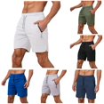 thumbnail image 1 of LiuXxxx Male Summer Shorts Solid Color Tie Suit Cool Breathable Five Quarter Pants White XS, 1 of 7