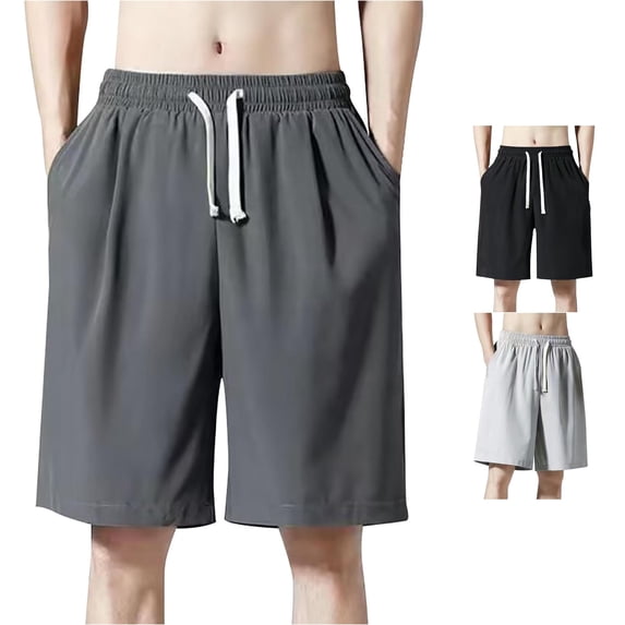 LiuXxxx Men's Shorts with Deep Pockets Loose Fit Casual Shorts for Running Workout Training Basketball Dark Gray XXXXL