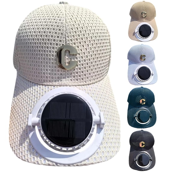 LiuXxxx Solar Powered Fan Cap for Summer with Extended Brim Breathable Mesh Unisex Sunshade Visor Outdoor Recreational Couple Daily Beach Date Casual Style White