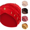 thumbnail image 1 of LiuXxxx Solid Beading Wrap Ruffle Cancer Women Baseball Cap with Elegant Hat Design Red, 1 of 2
