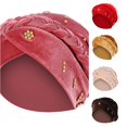 thumbnail image 1 of LiuXxxx Solid Beading Wrap Ruffle Cancer Women Baseball Cap with Elegant Hat Design Watermelon Red, 1 of 2