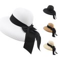 thumbnail image 1 of LiuXxxx Straw Sun Hat for Women Beach Summer Bow Fashion Baseball Caps White, 1 of 6