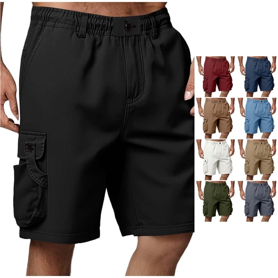 LiuXxxx Utility Work Shorts Casual Cargo Shorts for Everyday Wear Lightweight Outdoor Menswear Black XXL