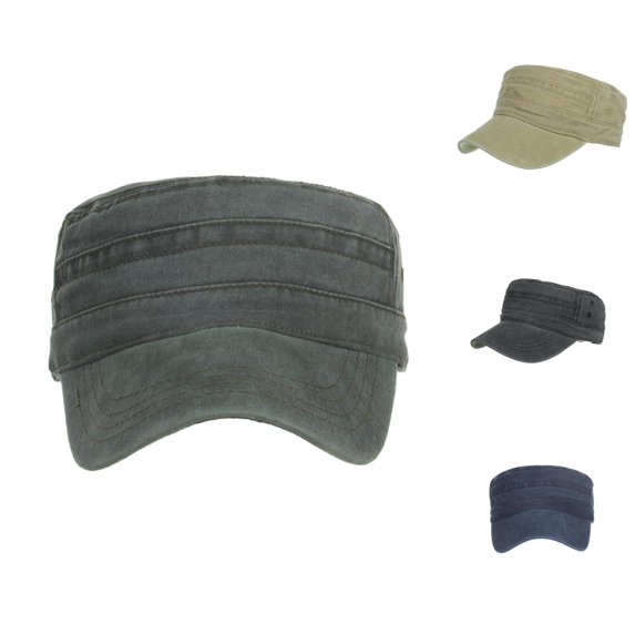 LiuXxxx Washed Design Flat Baseball Caps for Men Women Twill Dad Hat Adjustable Unstructured Green