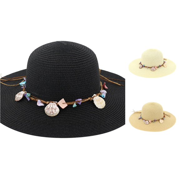 LiuXxxx Wide Straw Beach Cap For Women Sun Casual Lady Fashion Hat Baseball Visor Style Black