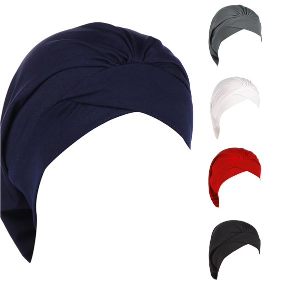LiuXxxx Women Fashion Ruffle Solid Cap Wrap Turban Hat Baseball Caps Adjustable Brim Lightweight Casual Navy