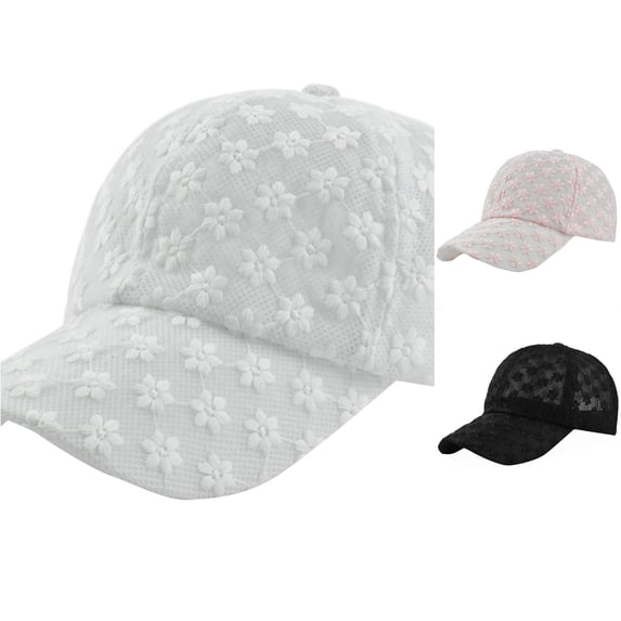 LiuXxxx Women Unisex Solid Lace Mesh Outdoor Knit Hat Winter Warm Casual Cap White