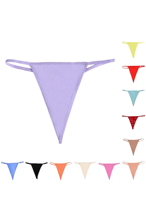 Women's Breathable Seamless Thong Comfort Fit Panties No Show Light Purple XL