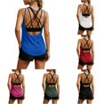 thumbnail image 1 of LiuXxxx Women's Casual Fashion Solid Backless Workout Yoga Tank Top Activewear Blue XXL, 1 of 7